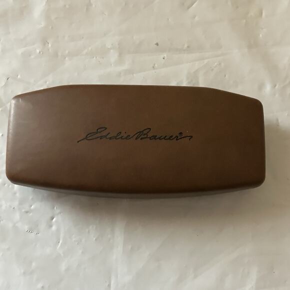 Eddie Bauer Accessories - Eddie Bauer Hinged Glasses Hard Case Brown/Tan Lined